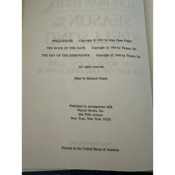 Season of the Spellsong, Alan Dean Foster, HC 1984 Doubleday Vintage - Picture 10 of 12